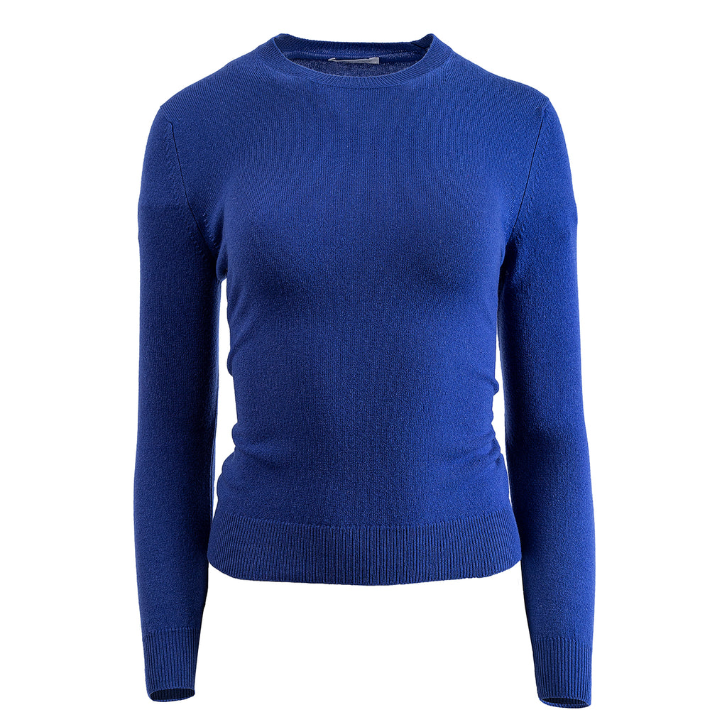 Women's 100% Cashmere Crew Neck Jumper John Laing Azurite