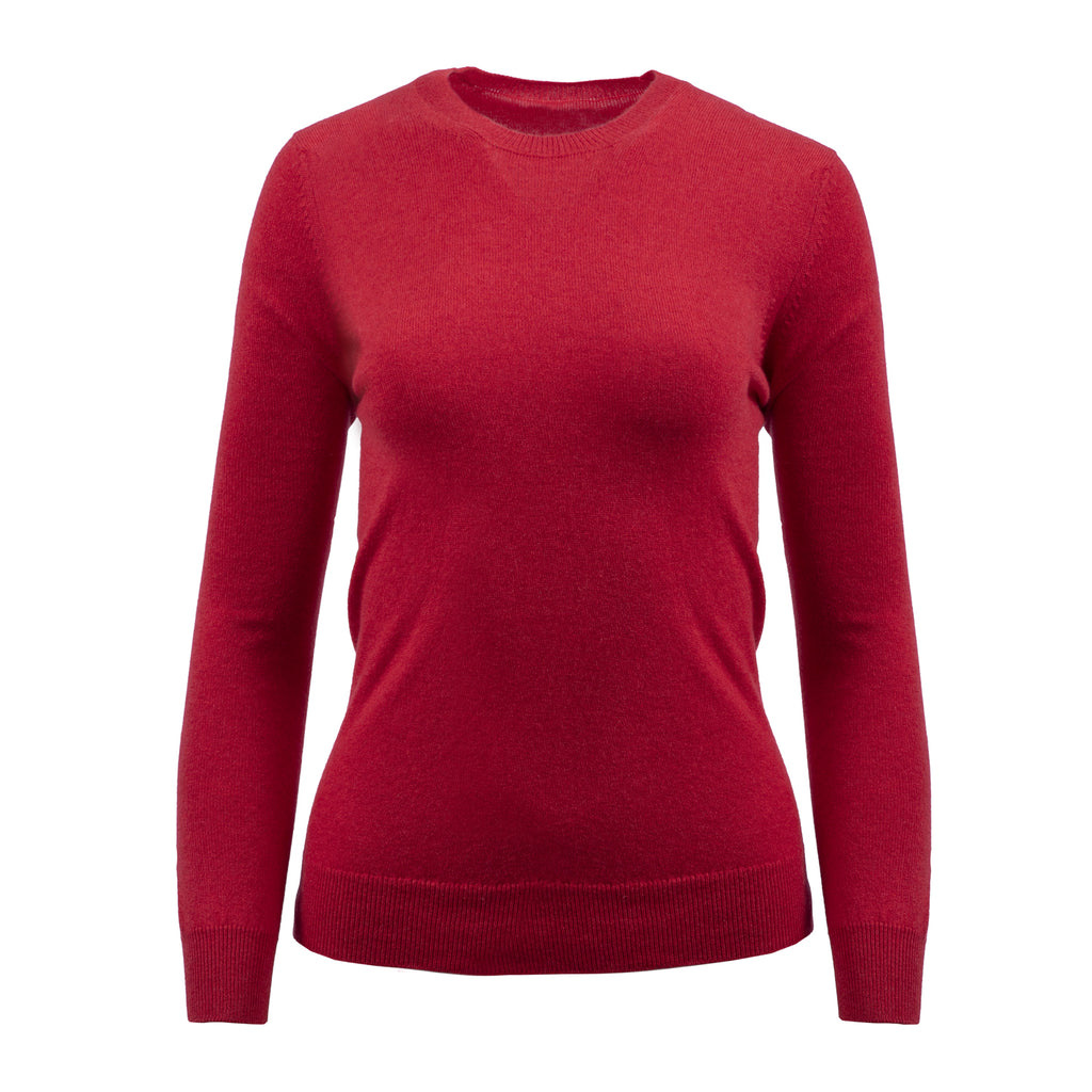 Women's 100% Cashmere Crew Neck Jumper John Laing Cornelian