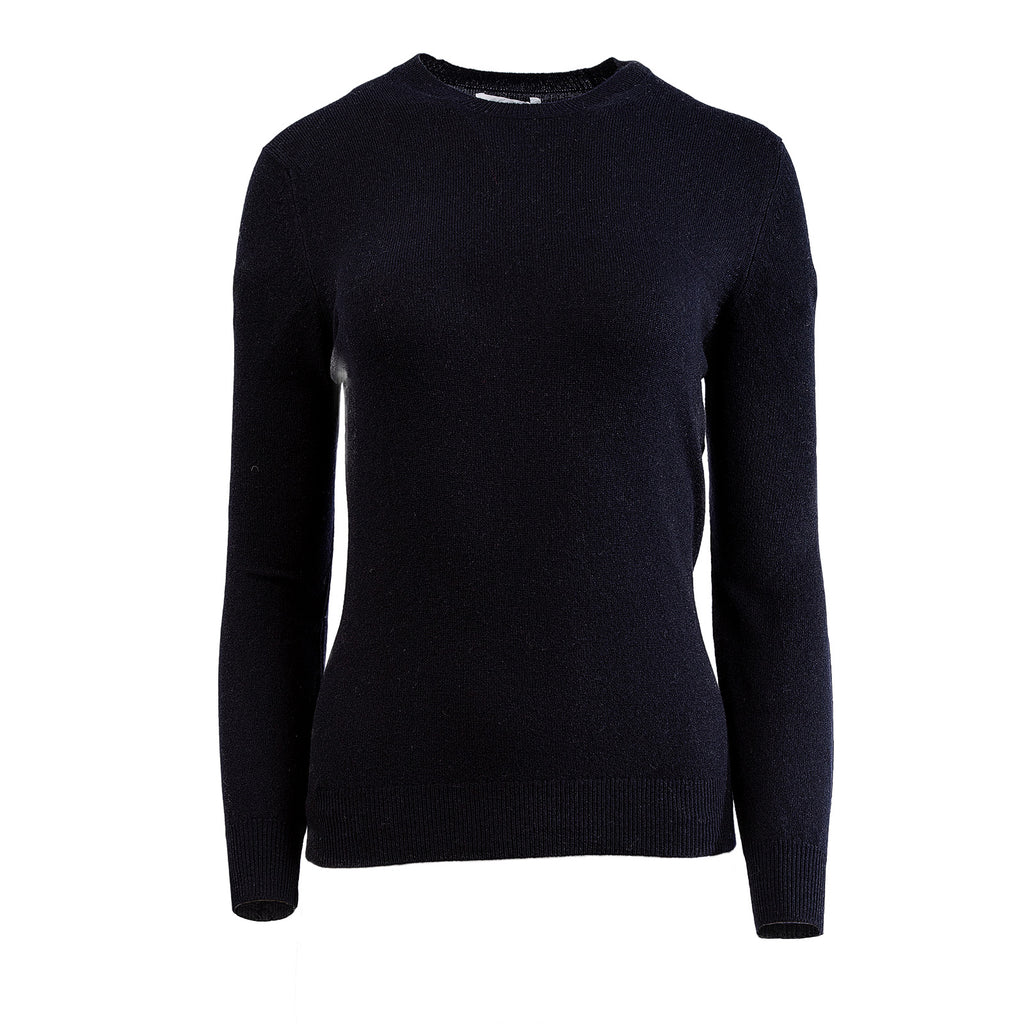 Women's 100% Cashmere Crew Neck Jumper John Laing Jet
