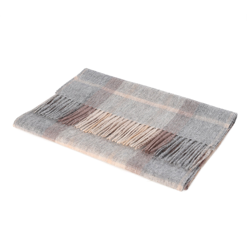 Hos 100% Lambswool Wide Scarf Mackellar Natural