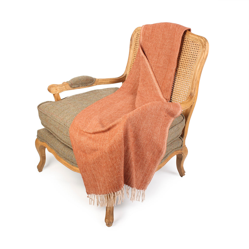 Herringbone Knee Blanket Rust