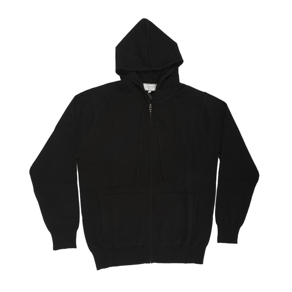 100% Cashmere Gents Hoodie Black