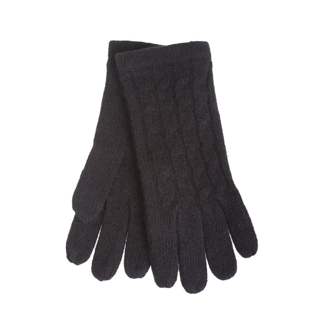 Ladies Cable Lambswool Mix Glove Black