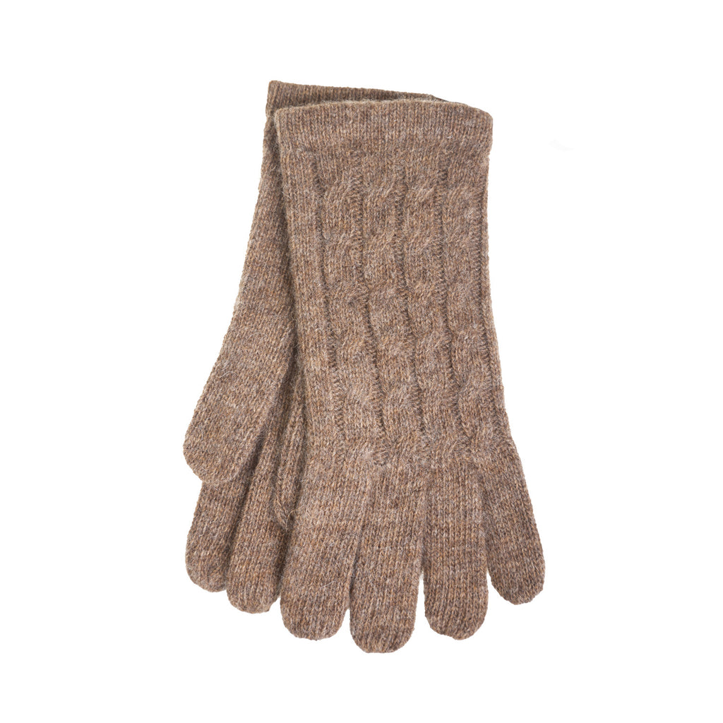 Ladies Cable Lambswool Mix Glove Brindle