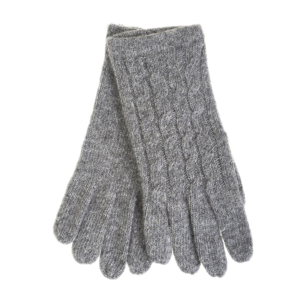 Ladies Cable Lambswool Mix Glove Charcoal