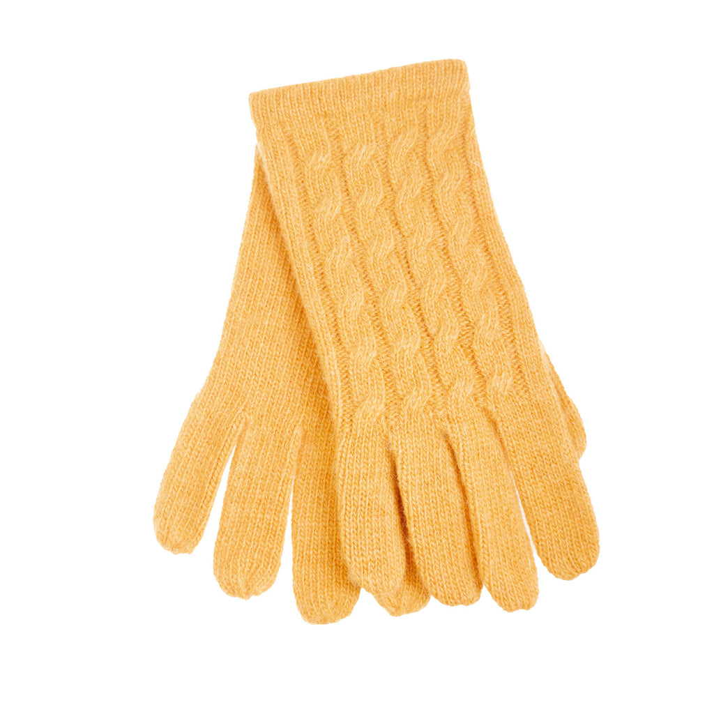 Ladies Cable Lambswool Mix Glove Ochre