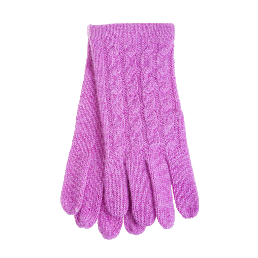 Ladies Cable Lambswool Mix Glove Violet