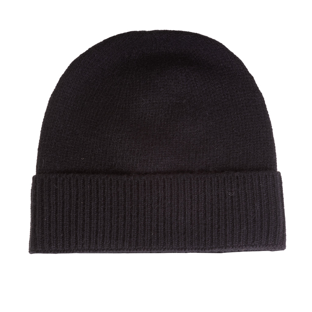 Gents Plain Lambswool Mix Beanie Black