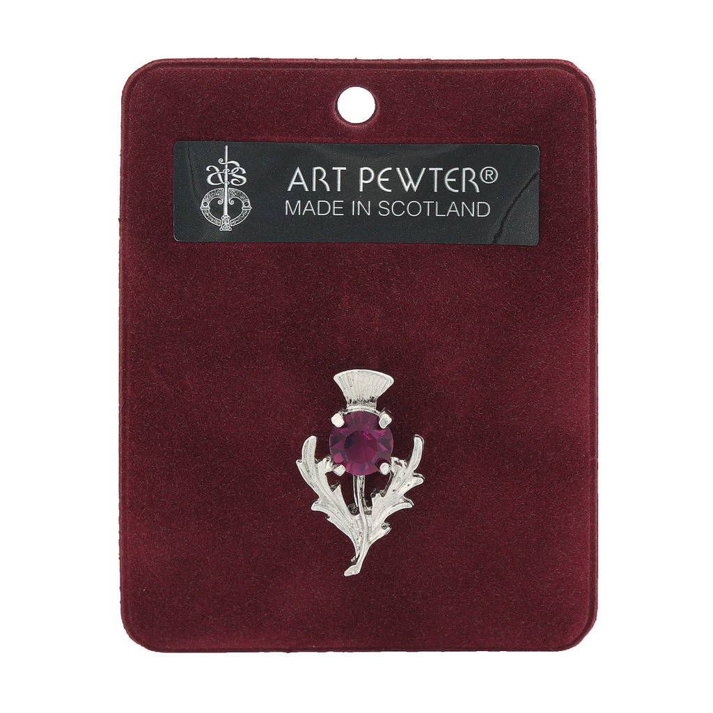 Scottish Thistle Brooch Dark Amethyst