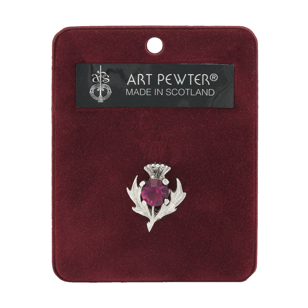 Scottish Thistle Brooch Dark Amethyst