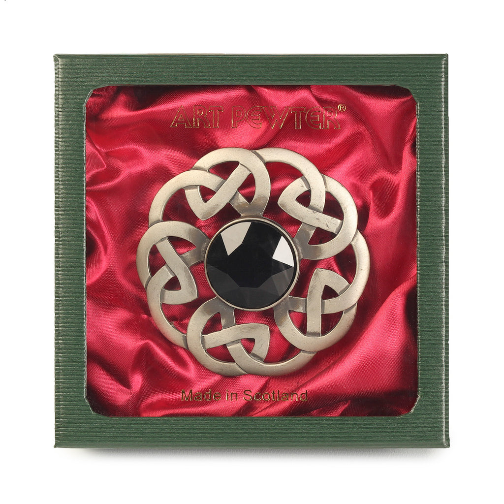 Antique Celtic Interlace Plaid Brooch Light Amethyst