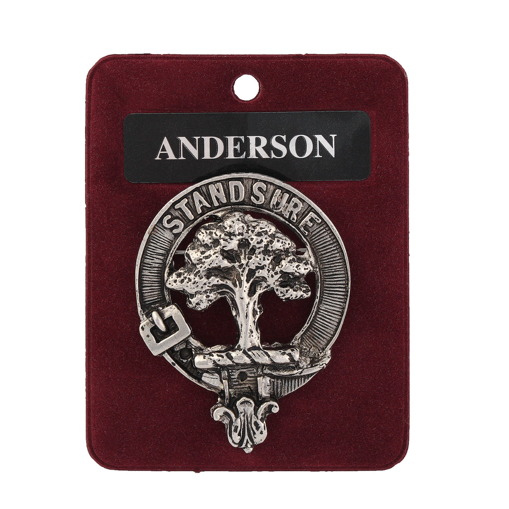 Art Pewter Clan Badge 1.75" Scotland Map