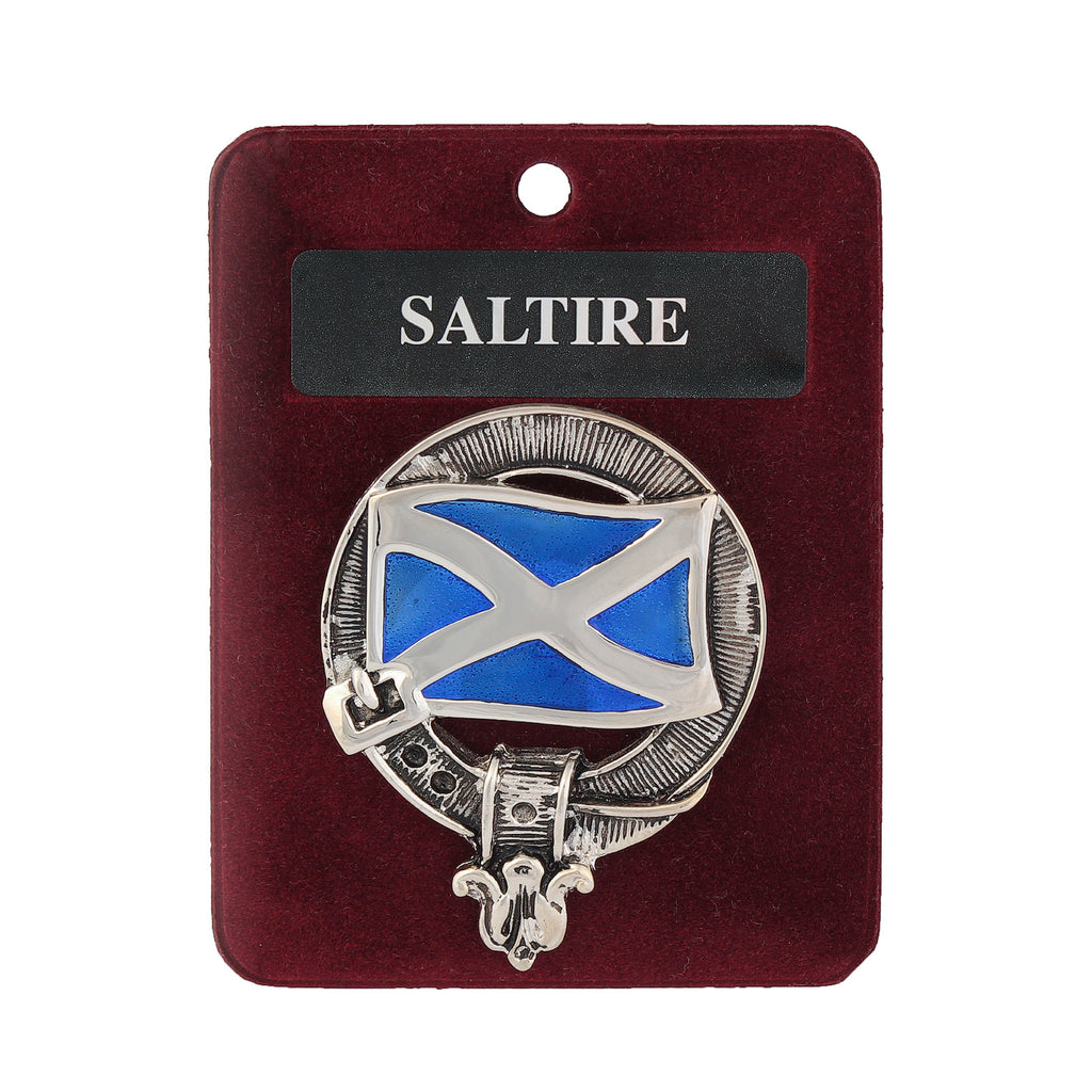 Art Pewter Clan Badge 1.75" Saltire