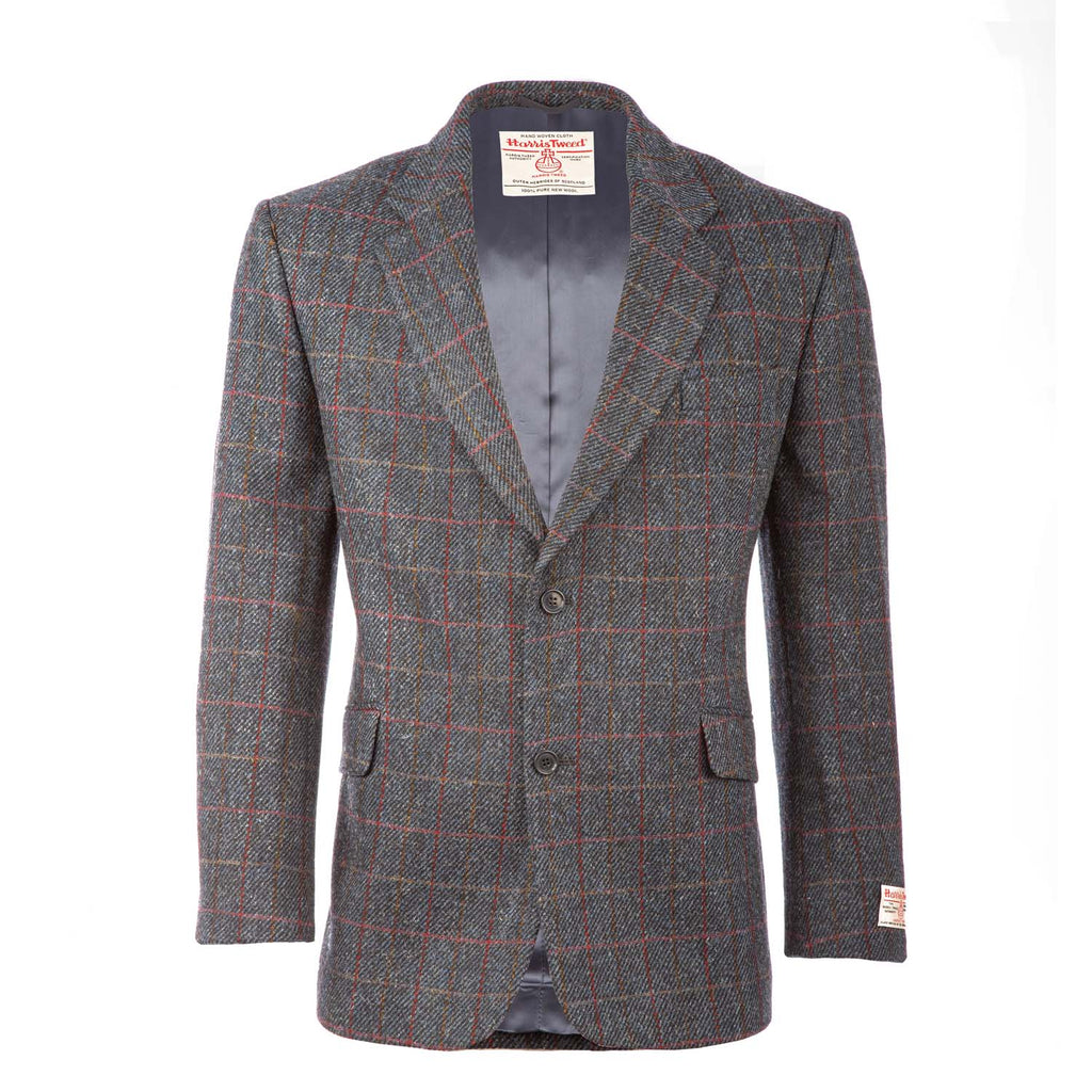 Harris Tweed Men's Wool Jacket - Barra Blue Check