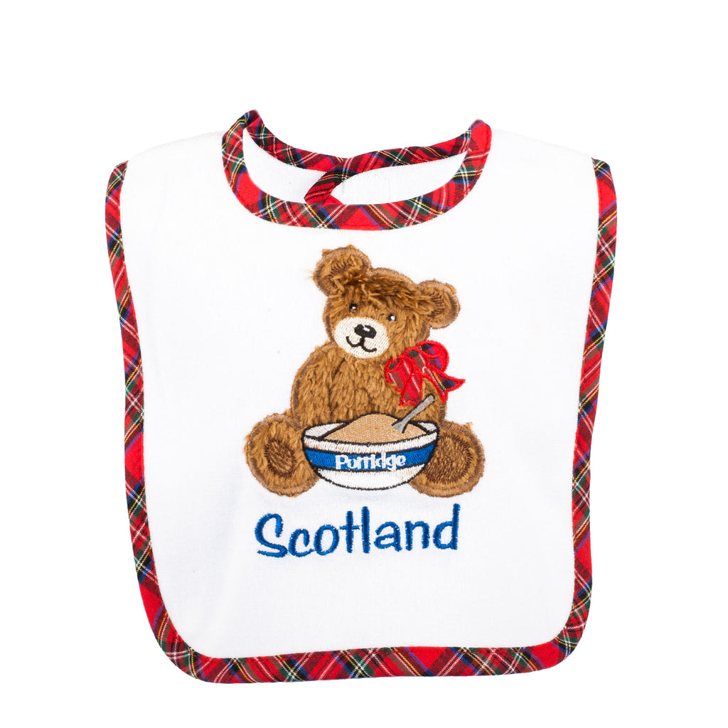 Babies Bib - Tartan Porridge Bear