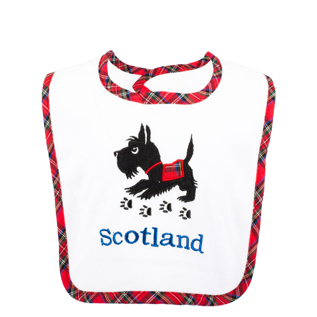 Babies Bib - Tartan Scottie Dog