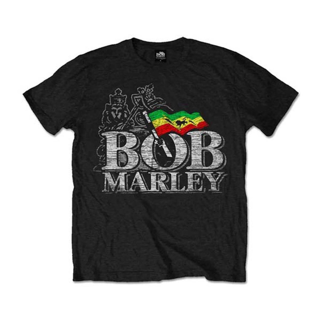 Bob Marley Distressed Logo Mens Ts