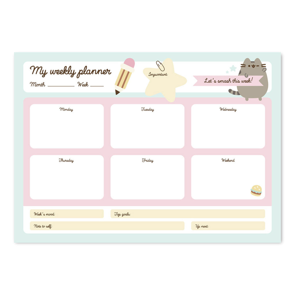 Weekly Planner A4 Pusheen Foodie Blue