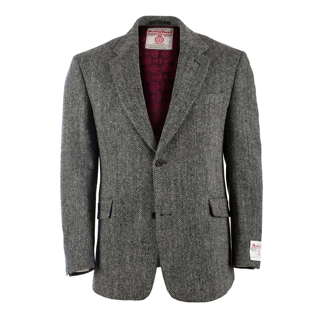 Men's Barra Harris Tweed Jacket  Grey Herringbone