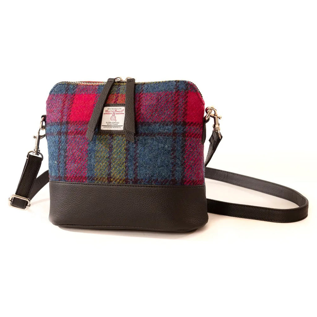 Square Shoulder Bag Blue/Pink Check