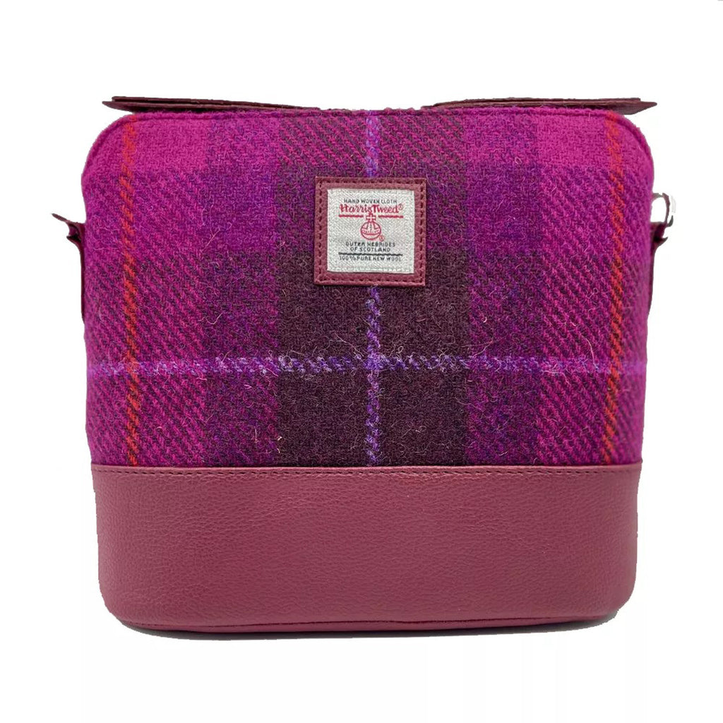 Square Shoulder Bag Purple Check