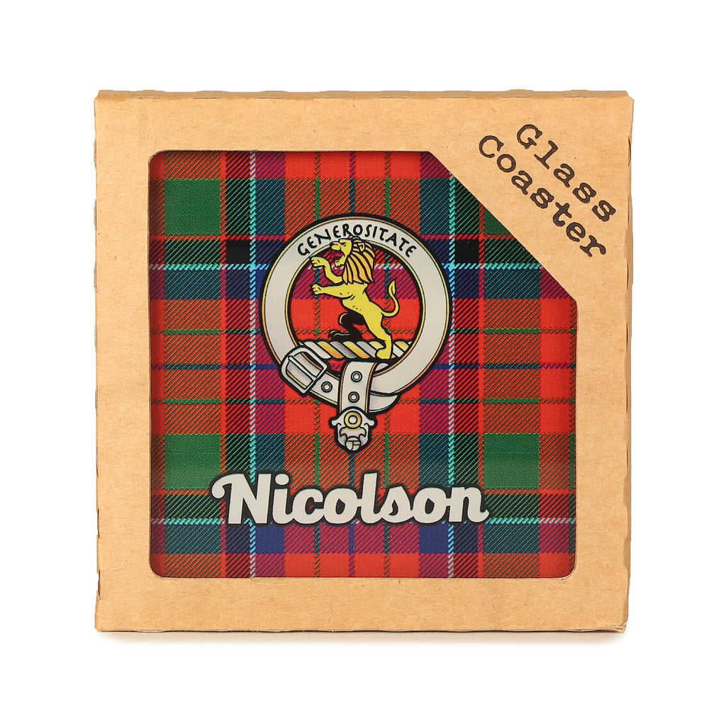 Clan Glass Coaster Nicholson