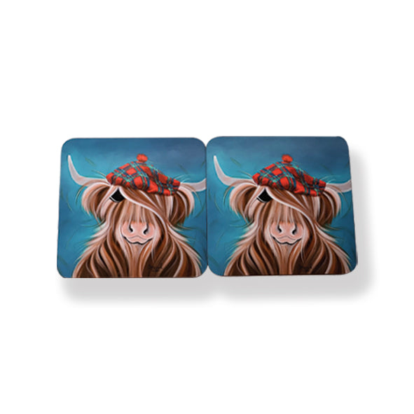 Hamish Cow Coaster Set 6Pc In Cdu