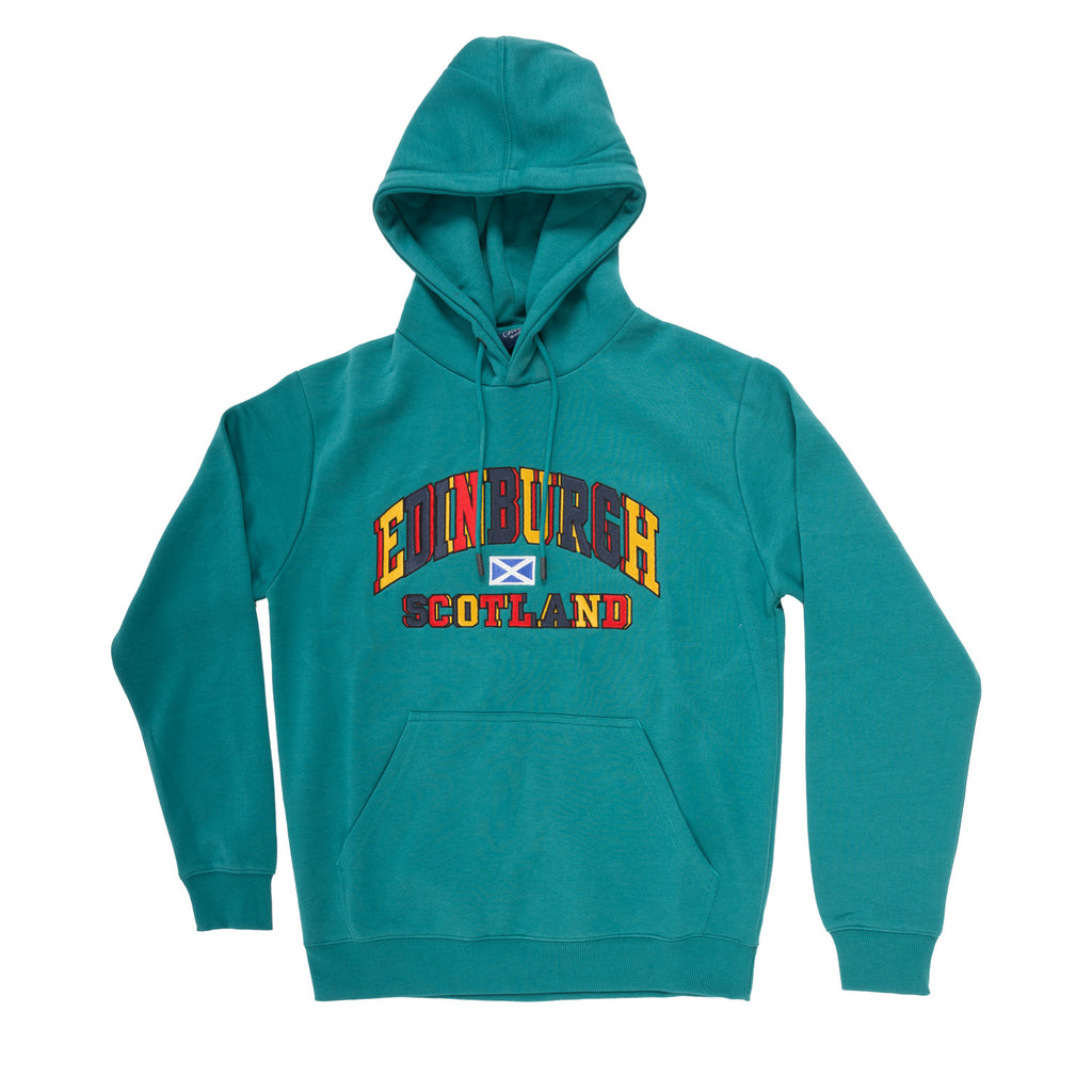 Colourful Edinburgh Letters Hoodie Emerald Green