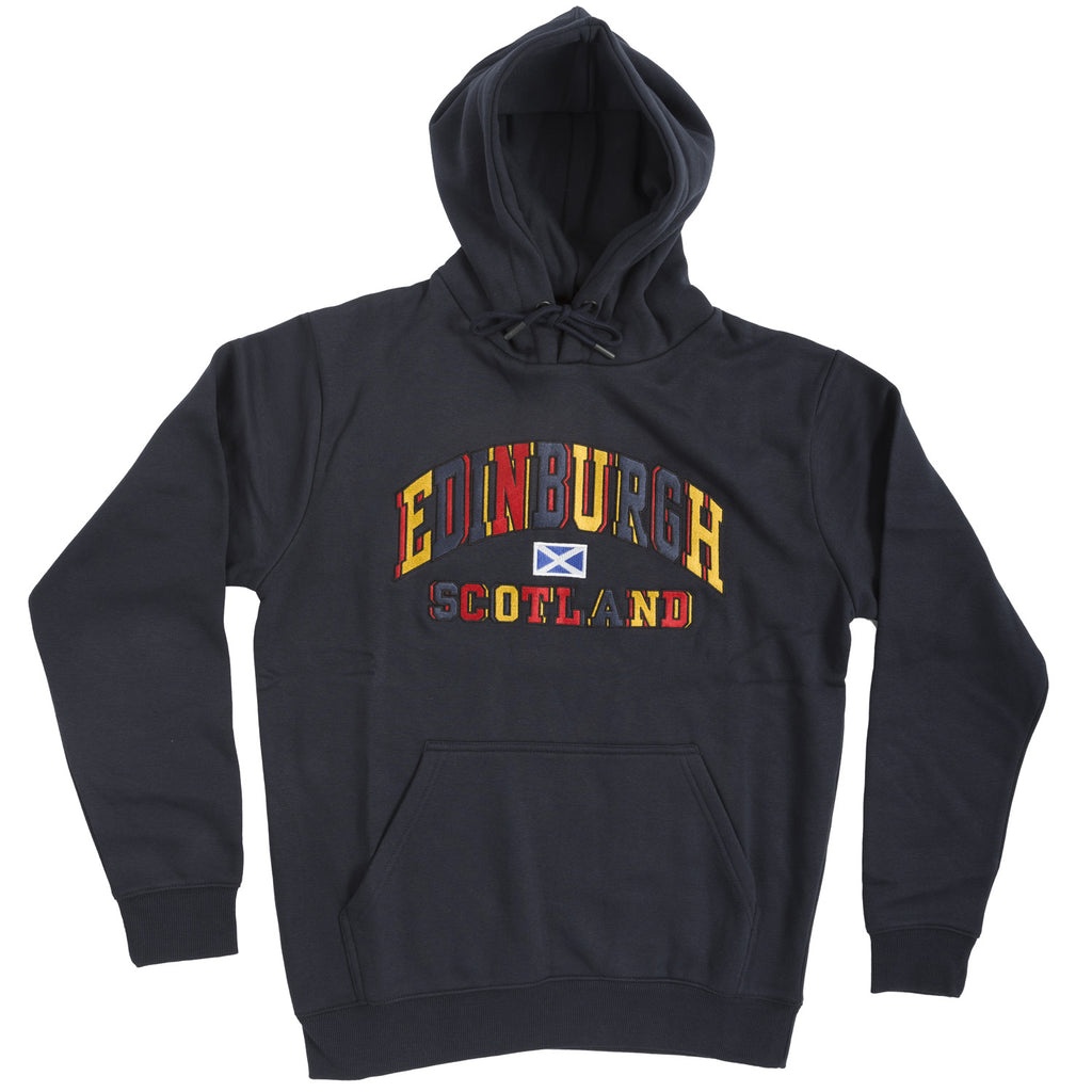 Colourful Edinburgh Letters Hoodie Navy