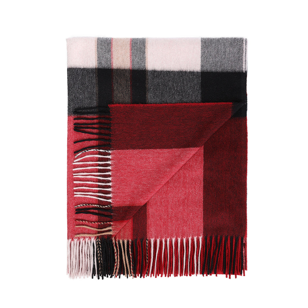 100% Cashmere Solid Stole  Amplified Thomson Red