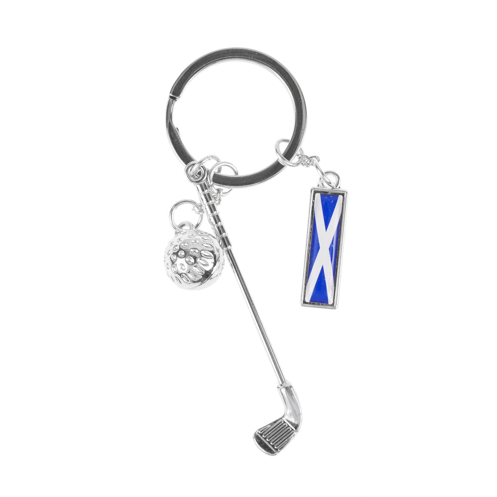 Golf Club Tag Ball Saltire Keyring