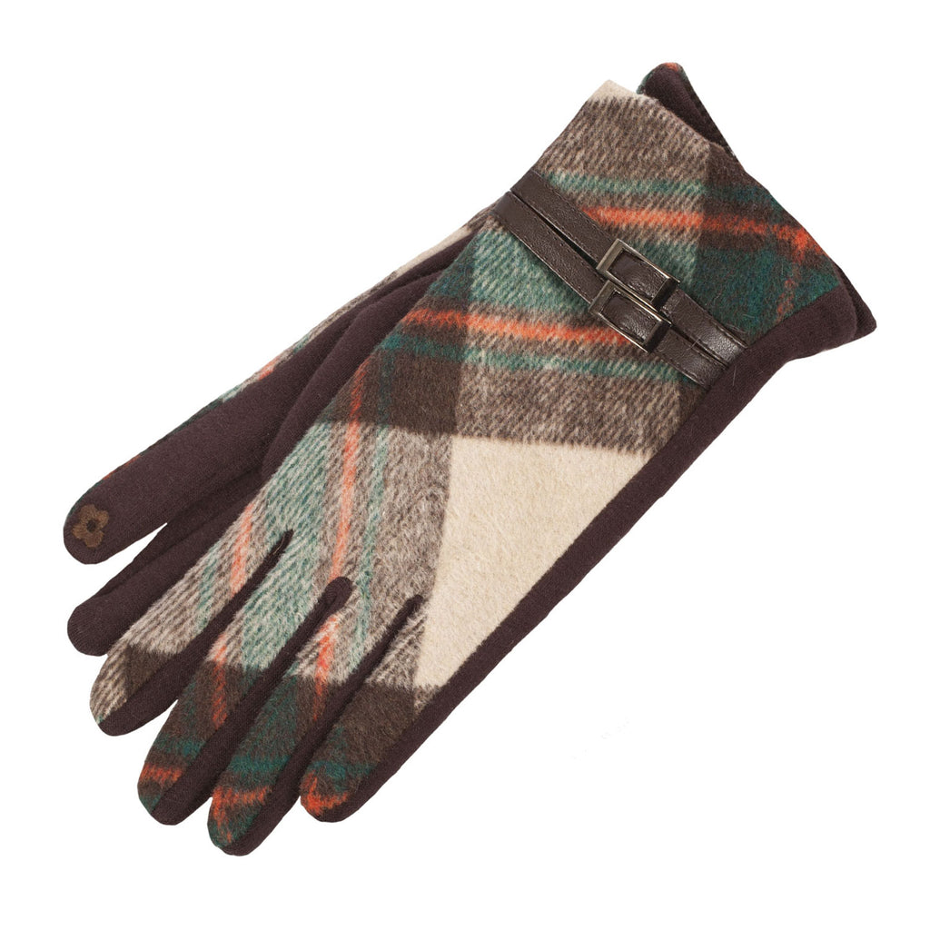 Ladies Tartan Buckle Gloves