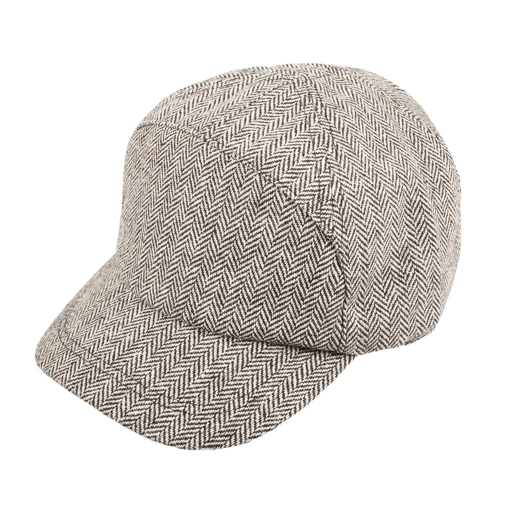 Men's Heritage Tradtions Tweed Skip Cap  Grey Herringbone