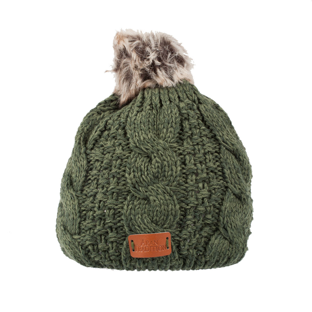 Cable Knitted Pom Pom Beanie