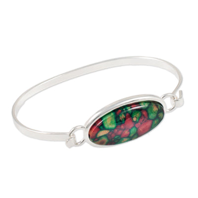Heathergem Oval Silver Plated Bangle