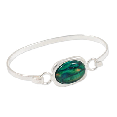 Heathergem Rectangle Silver Plated Bangle