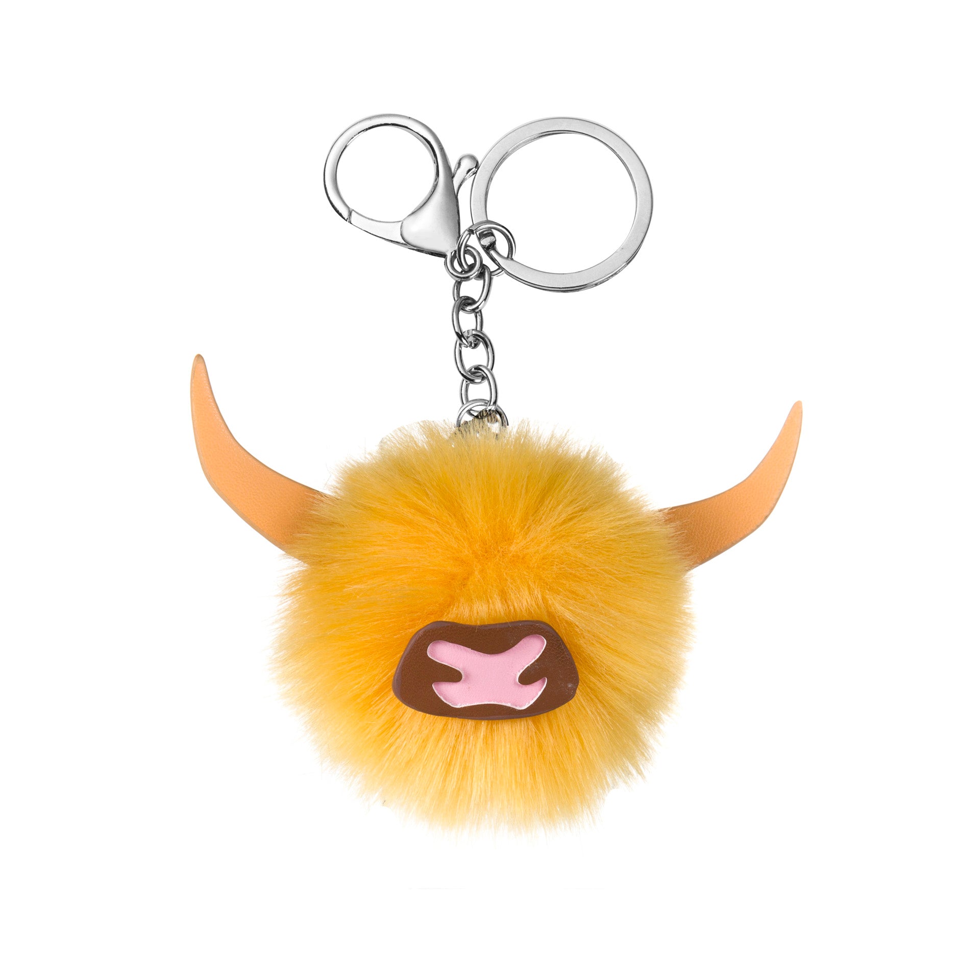 Highland Cow Pom Pom Keyring The Scotland Shop
