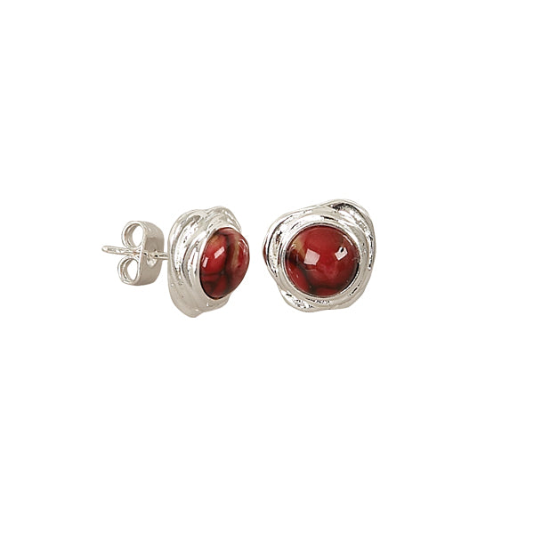 Heathergem Swirl Stud Plated Earrings