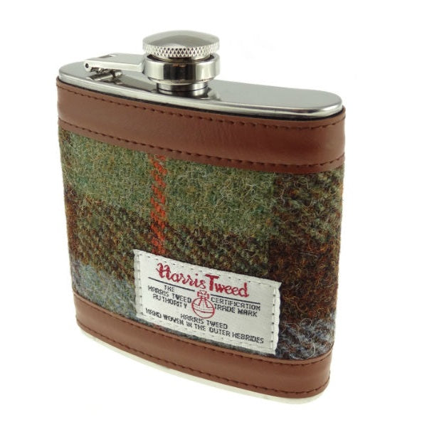 Harris Tweed Hip Flask Macleod Tartan