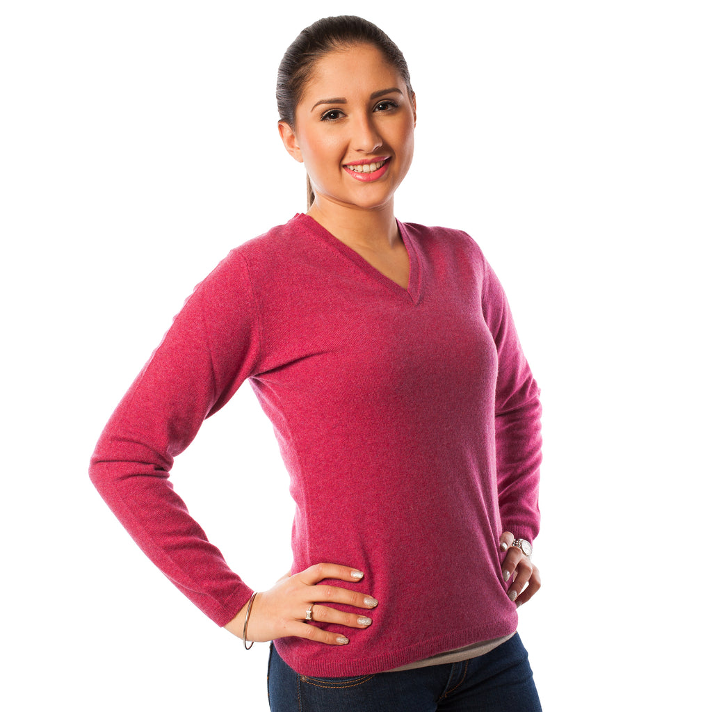 Women's Hawick Knitwear Cashmere V-Neck  Kapoor