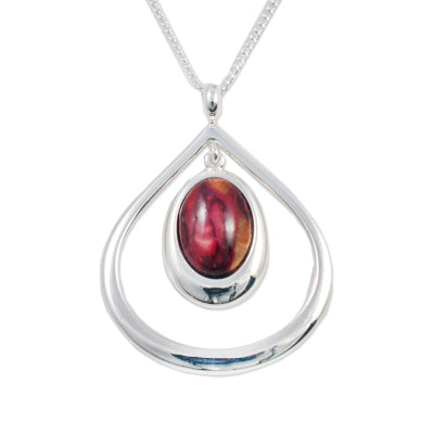 Heathergem Silver Plated Open Tearlach Pendant
