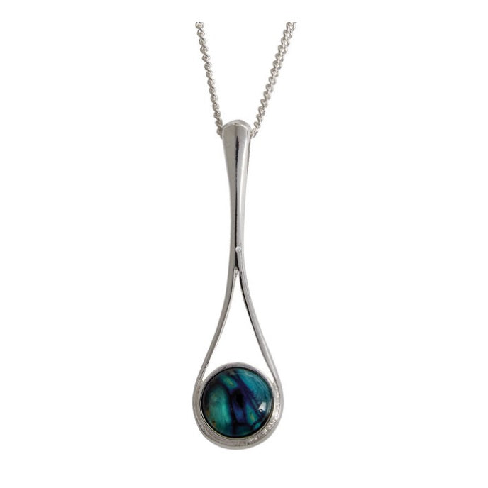 Long Drop Silver Pendant 18" Platedchain