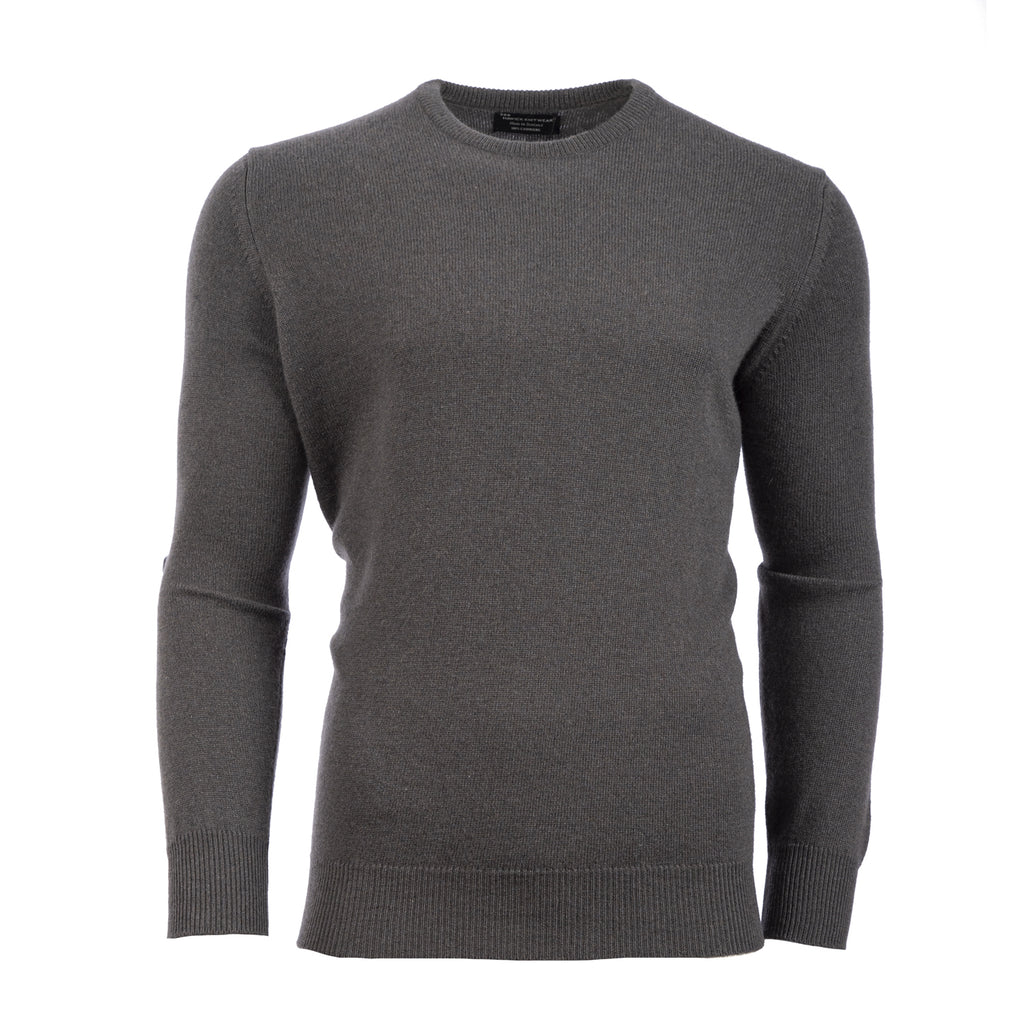 Men's Hawick Knitwear Round Neck 100% C  Gunpowder