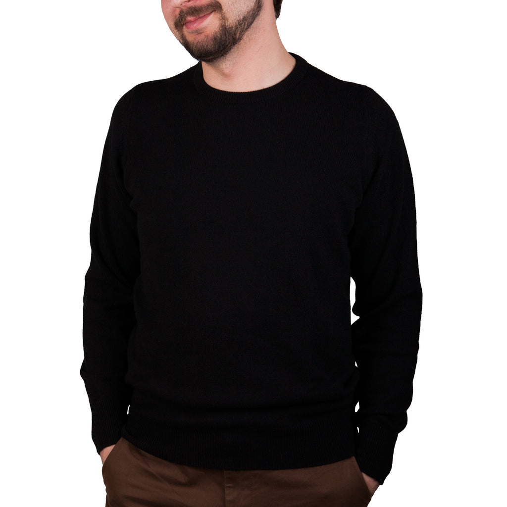 Men's Hawick Knitwear Round Neck 100% C  Black