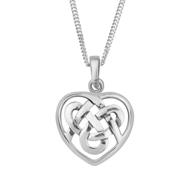 Celtic Knot Silver Heart Pendant 'Dee'