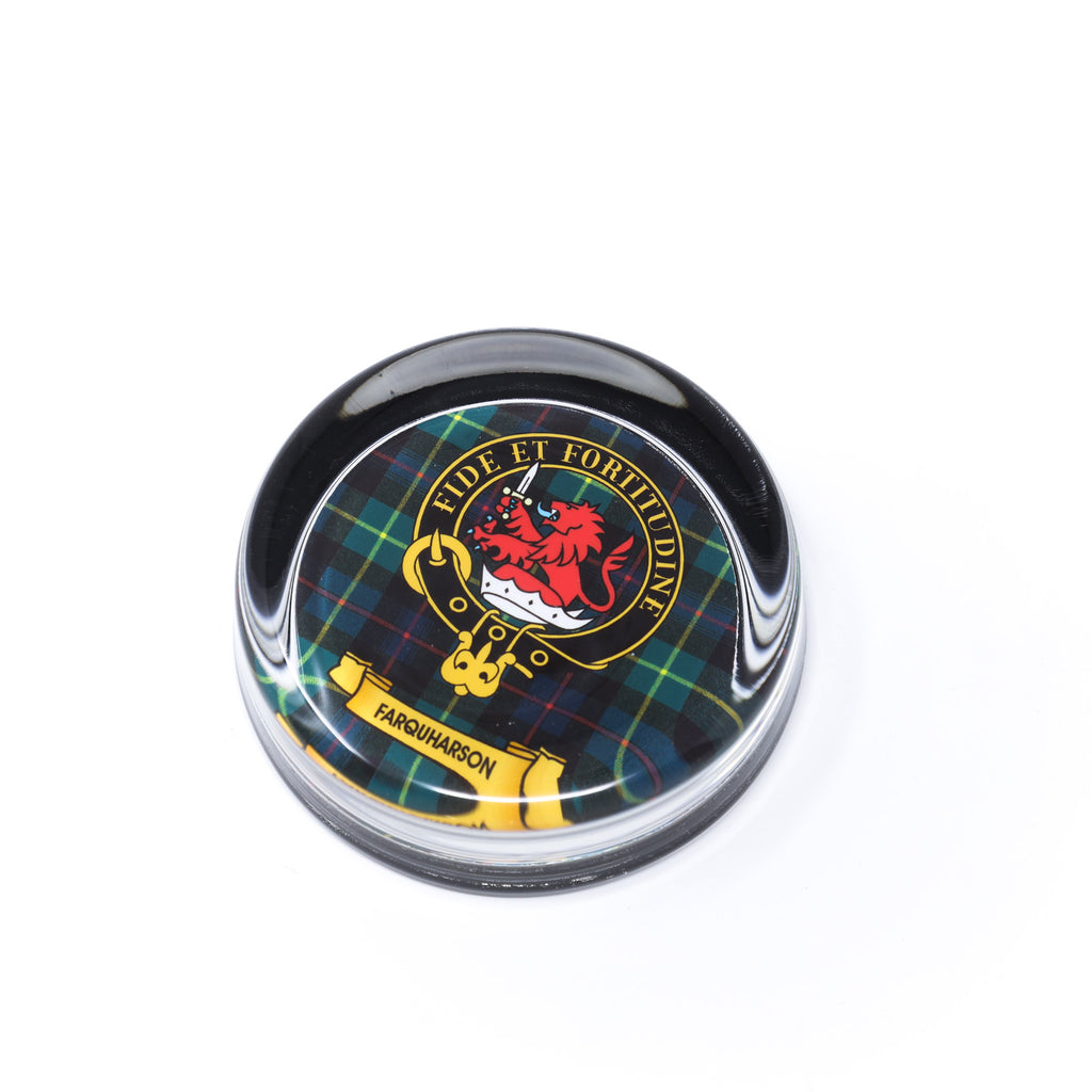 Kc Clan Paper Weight Glass Farquharson