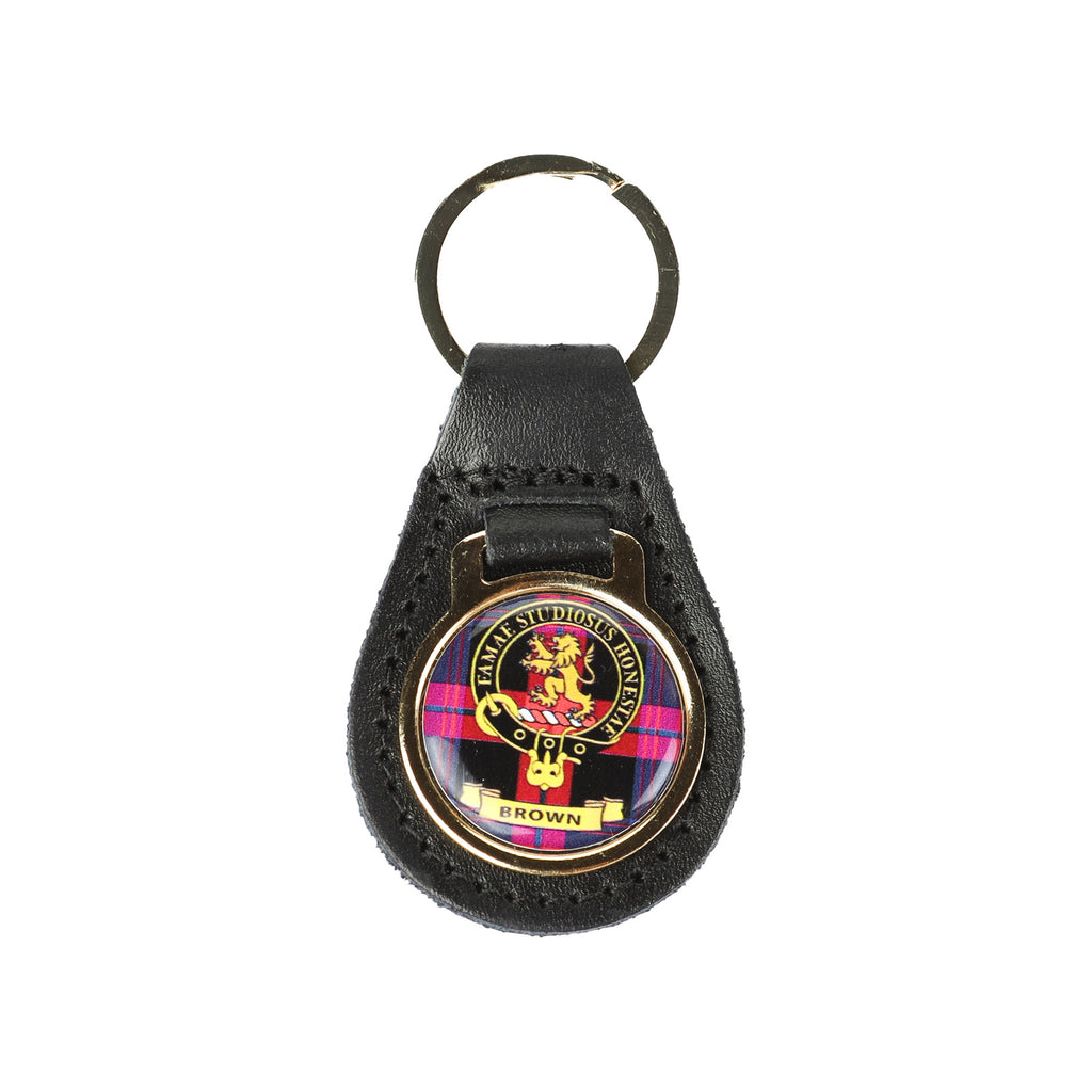 Kc Clan Leather Key Fob Brown