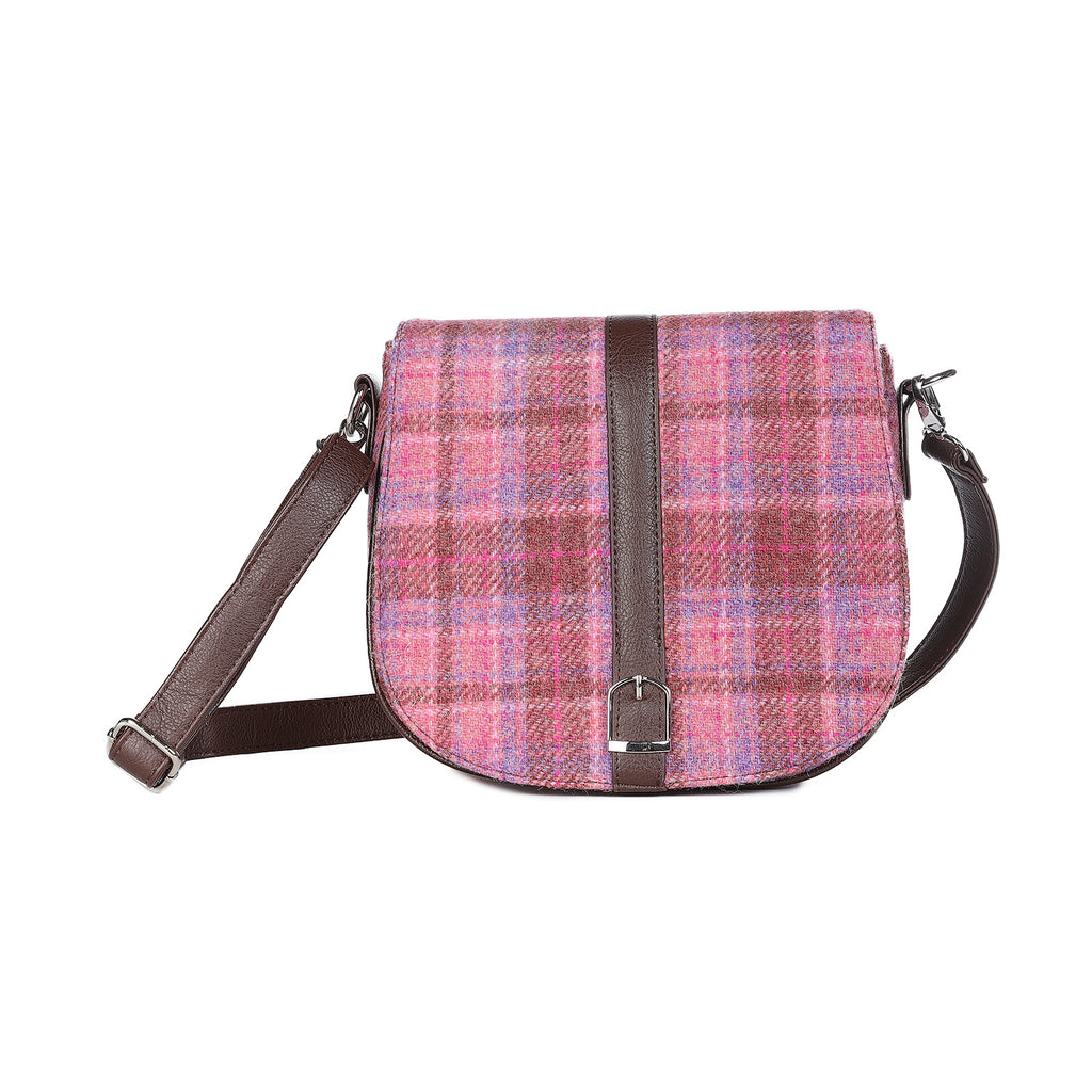 Harris Tweed Shoulder Bag Pink Check