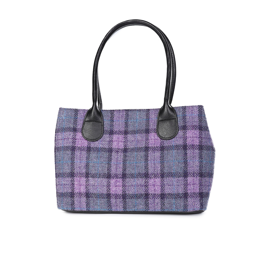 Harris Tweed Cassley Handbag Bold Purple Check