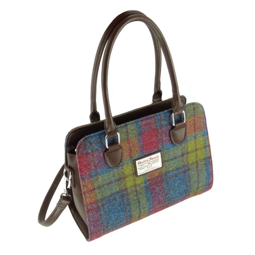 Women's Harris Tweed Findhorn Tote Bag  Multi Colour Tartan